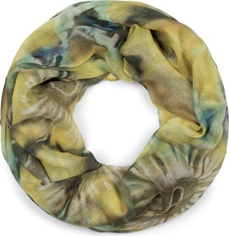 styleBREAKER Ladies Lightweight loop scarf with watercolour batik flower pattern