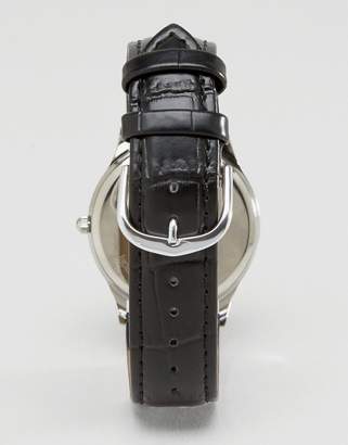 Sekonda Exposed Mechanical Skeleton Leather Watch In Black Exclusive To ASOS