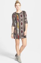 Thumbnail for your product : Everly Geometric Sweater Shift Dress (Juniors)