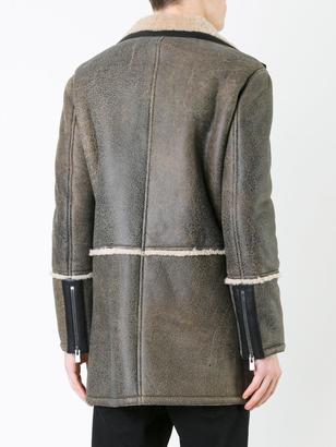 Drome panelled shearling coat