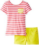 Thumbnail for your product : Nautica Big Girls' Stripe Mix Pocket Tee Shirt Set