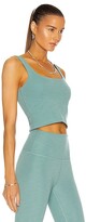 Thumbnail for your product : Beyond Yoga Heather Rib Keep It Simple Cropped Tank in Turquoise