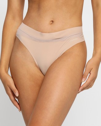 Calvin Klein Women's Nude Thongs & G-Strings - Perfectly Fit Flex Thong - Size S at The Iconic