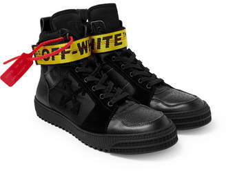 Off-White Off White Industrial Full-Grain Leather, Suede and Ripstop High-Top Sneakers - Men - Black