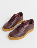 Thumbnail for your product : Reebok club c 85 mu trainers in burgundy