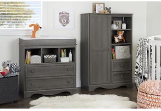 South Shore Savannah Changing Table with Drawers, Gray Maple
