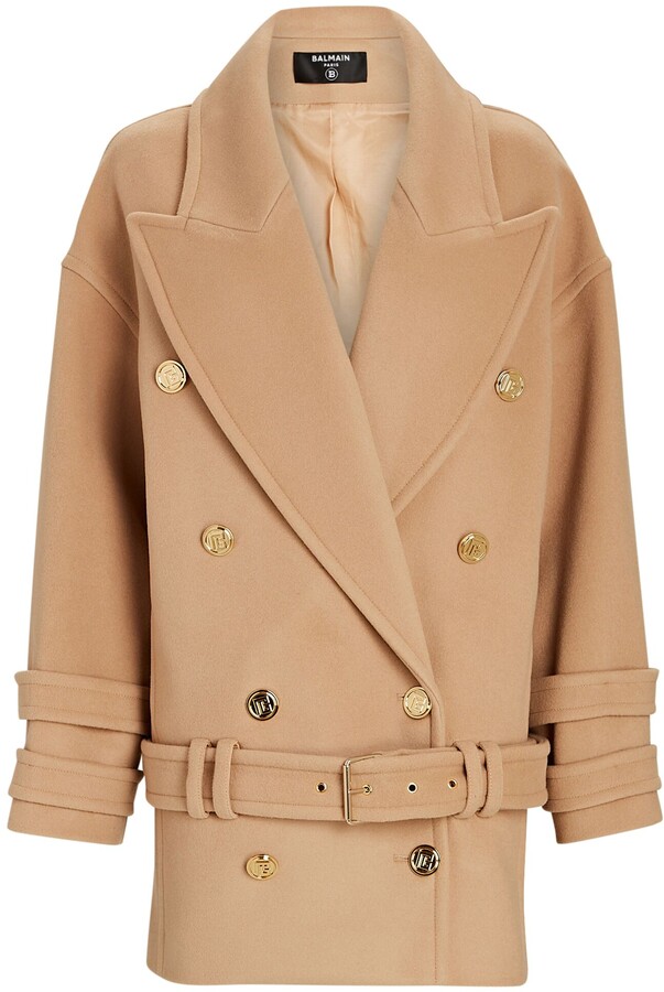 balmain wool coat