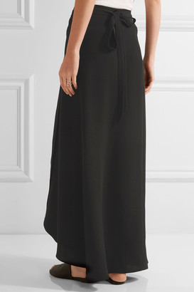 Theory Amaning Stretch-crepe Wrap Maxi Skirt - Black