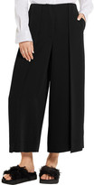 Thumbnail for your product : Cédric Charlier Pleated Satin-jersey Wide-leg Pants - Black