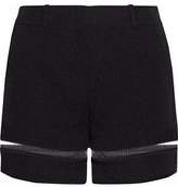 Alexander Wang Pvc-Paneled Cutout Crepe Shorts