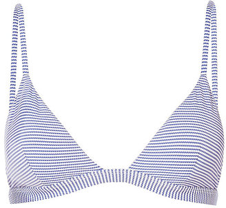 Onia Dani Seersucker Stripe Triangle Bikini Top