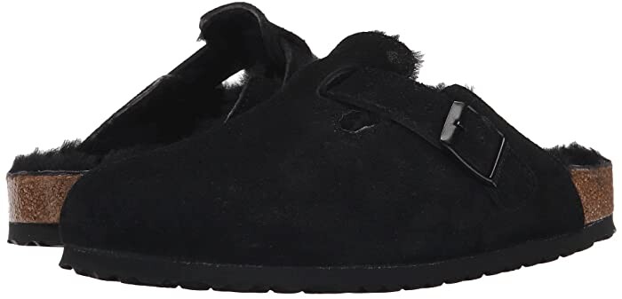 birkenstock boston black suede
