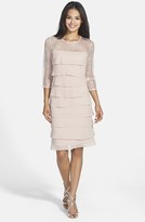 Thumbnail for your product : Alex Evenings Sequin Mesh Yoke Tiered Shift Dress