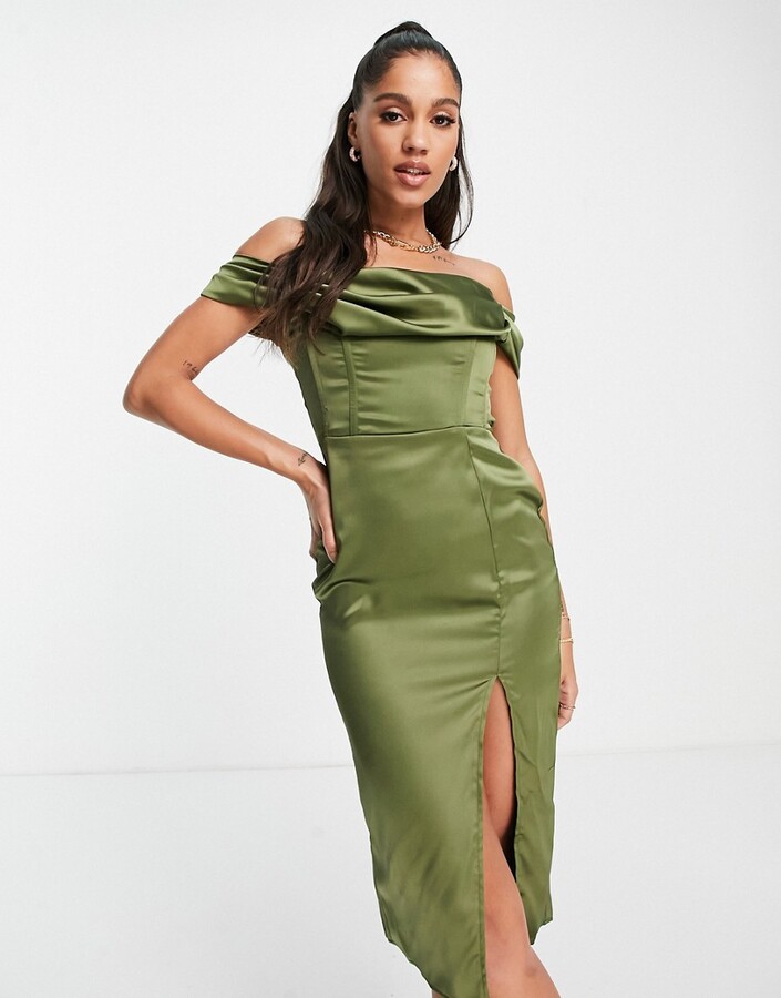 olive cocktail dress