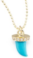 Thumbnail for your product : Sydney Evan Small Diamond & Turquoise Horn Necklace