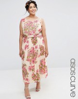 Thumbnail for your product : ASOS Curve CURVE SALON Pretty Floral Soft Midi With Embellished Bodice