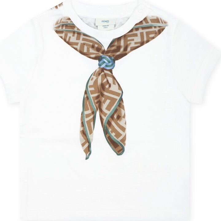 Fendi White T-shirt For Bbay Boy With Ff