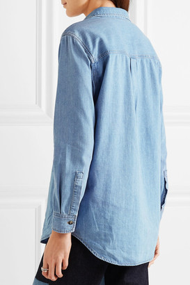 MiH Jeans Embroidered Denim Shirt - Mid denim