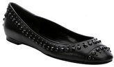 Thumbnail for your product : Alexander McQueen black leather beaded and studded ballet flats