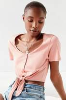 Thumbnail for your product : Urban Outfitters Tie-Front Button-Down Tee