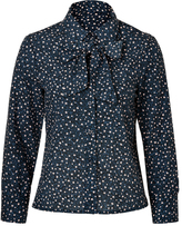Thumbnail for your product : See by Chloe Cotton Star Print Tie Neck Blouse
