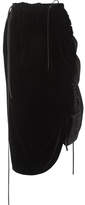 Thumbnail for your product : Loewe Velvet And Linen Midi Skirt - Black