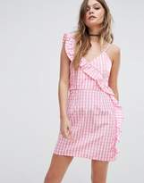 Thumbnail for your product : boohoo Gingham Ruffle Mini Dress