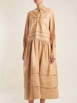 Thumbnail for your product : Joseph Odette Tiered Leather Dress - Womens - Beige