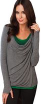 Thumbnail for your product : Cuddl Duds second layer softwear + stretch drapeneck wrap top - women's
