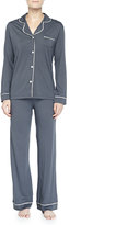 Thumbnail for your product : Cosabella Bella Piped Solid Pajamas, Anthracite/Ivory