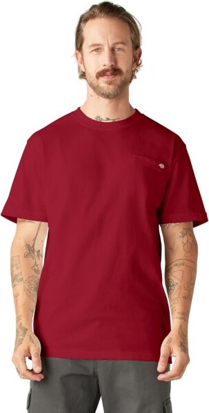 Men's Dickies Mens Heavyweight Pocket T-Shirt Medium English Red