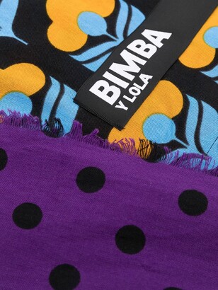 Bimba Y Lola logo-patch Cashmere Scarf - Blue