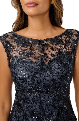 Adrianna Papell Embroidered Lace Cocktail Dress