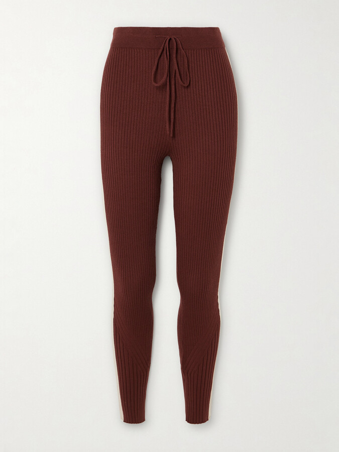Varley - Aiden Ribbed-knit Leggings - Burgundy