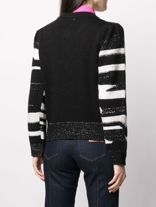 Liu Jo Horizontal-Stripe Knitted Cardigan