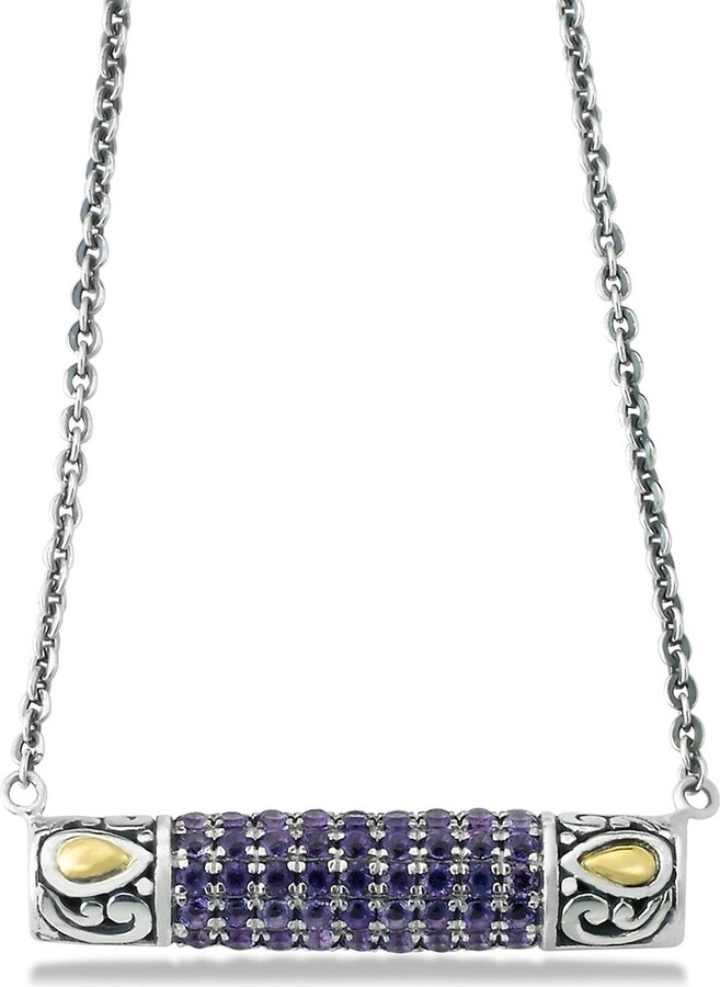 Samuel B. 18K & Silver 0.50 Ct. Tw. Amethyst Necklace