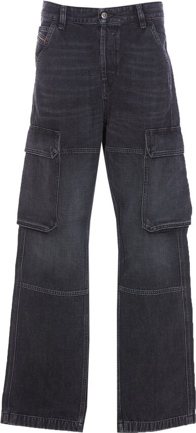 Diesel D-Pot-Cargo Logo Plaque Jeans