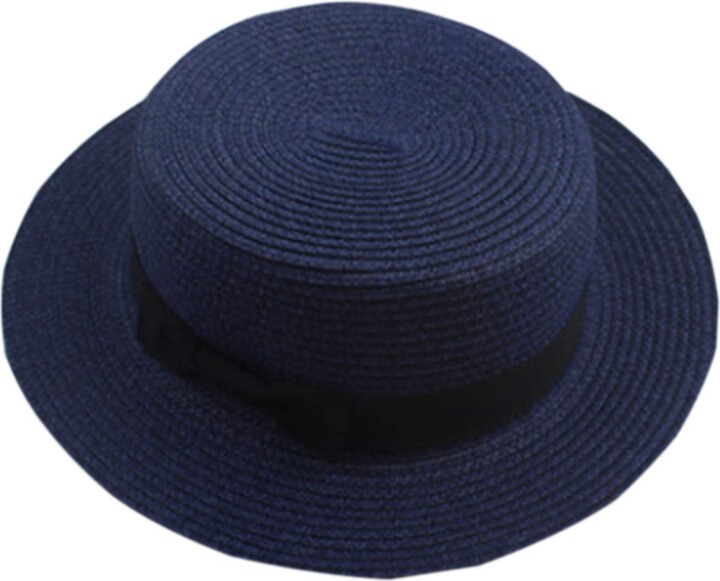 ZumZup Flat Top Boater Hats Straw Hat Summer Hats Panama Hats for Kids
