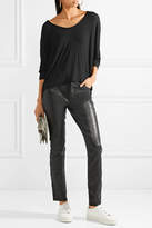 Thumbnail for your product : Splendid Draped Stretch-jersey Top - Black
