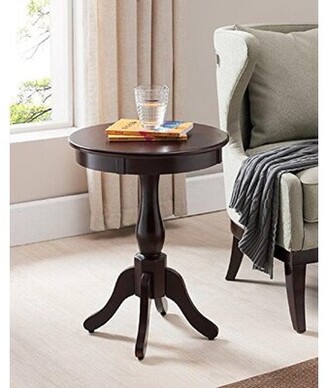 Round Pedestal Side Table The, Roundhill Furniture Oc0024wh Rene Round Wood Pedestal Side Table White