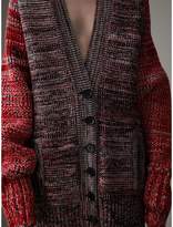 Thumbnail for your product : Burberry Cashmere Wool Blend Mouliné Oversized Cardigan