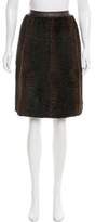 Thumbnail for your product : Burberry Leather-Trimmed Fur Skirt brown Leather-Trimmed Fur Skirt