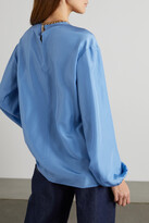 Thumbnail for your product : Joseph Belina Gathered Silk-habotai Blouse - Blue