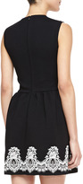 Thumbnail for your product : Valentino Sleeveless Crewneck Bambolina Lace-Trim Dress