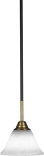 Breakwater Bay Ahern Stem Hung Pendant Shown In Matte Black & Brass Finish With 7\