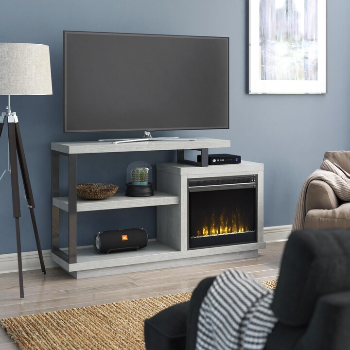 Twin Star Home TV Stand for TVs up to 55" with Electric Fireplace 59.