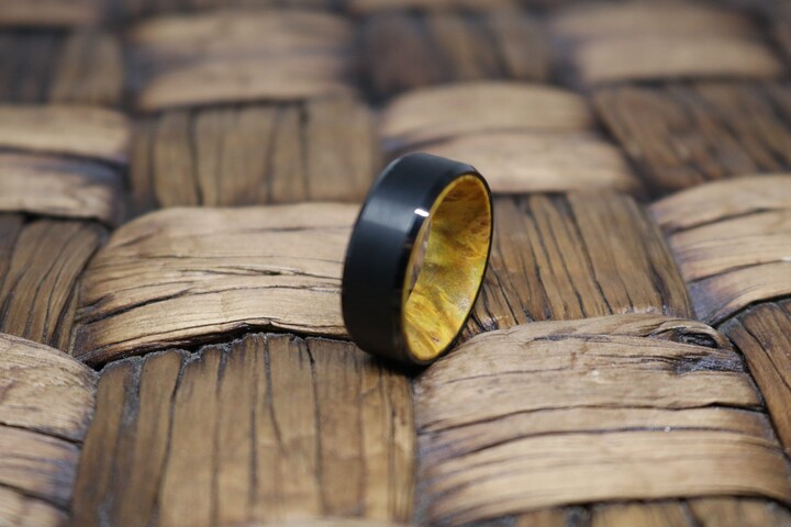 Etsy Mens Wood Ring | Box Elder Wood, Ring, Wedding Band, Engagement Inlay Unique Promise Black