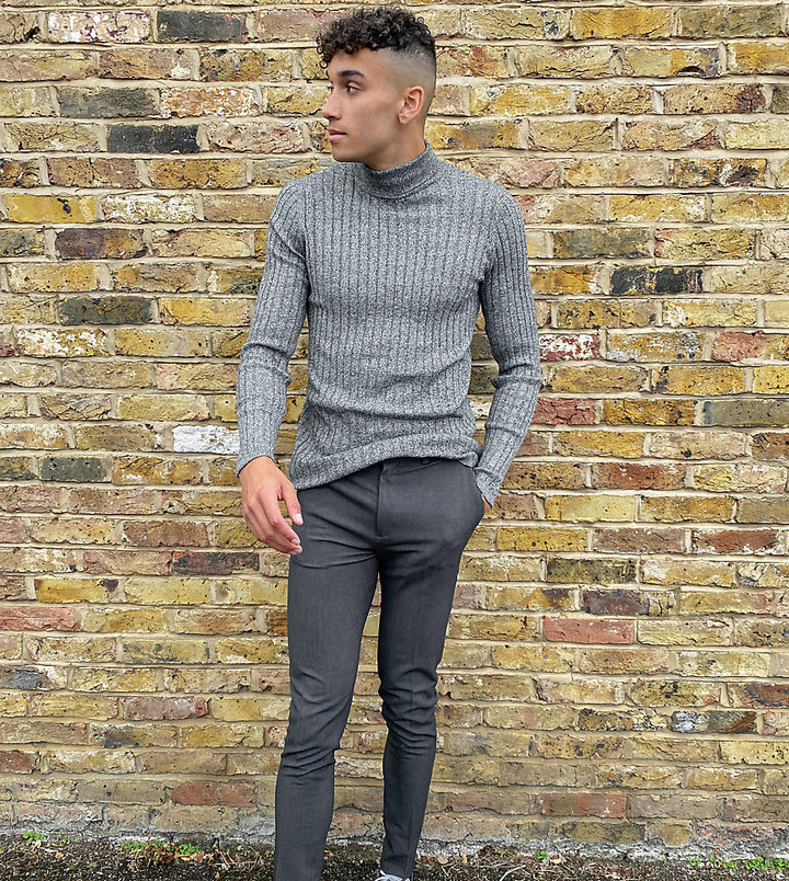 ASOS DESIGN tall super skinny smart pants in charcoal - ShopStyle Chinos &  Khakis