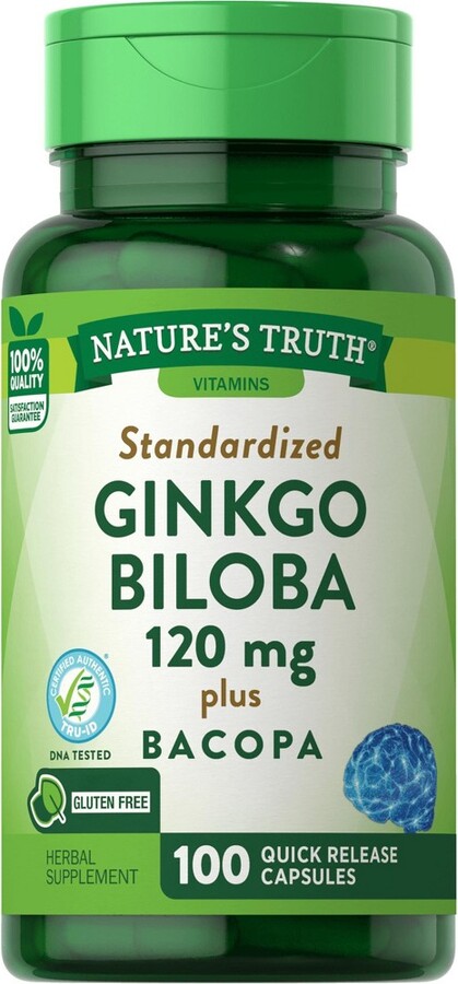 Bacopa Monnieri Ginkgo Biloba And Huperzine A Nature's Truth Ginkgo Biloba 120mg with Bacopa Monnieri | 100 Capsules