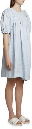 Simone Rocha Puff-Sleeve Jacquard Babydoll Dress
